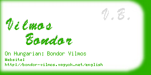 vilmos bondor business card